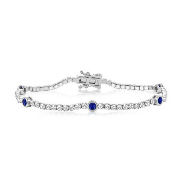 Sterling Silver Blue CZ Bracelet