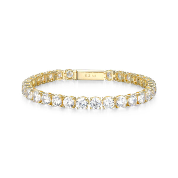 Silver Gold Plated ELLE Cubic Zirconia Tennis Bracelet