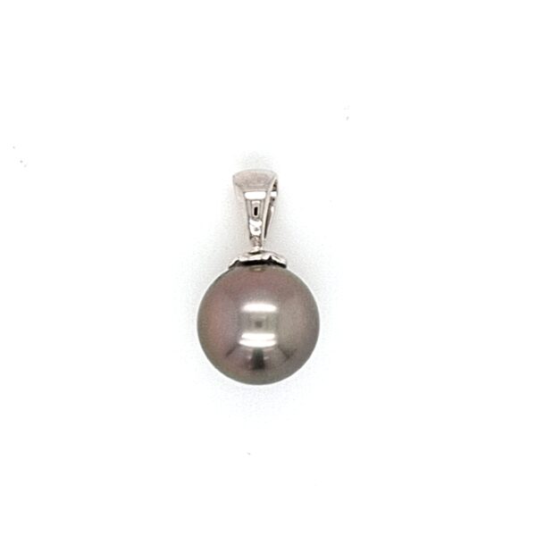 14K White Gold Tahitian Pearl Pendant