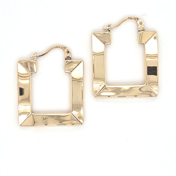 Gold Modern Square Hoop Earrings