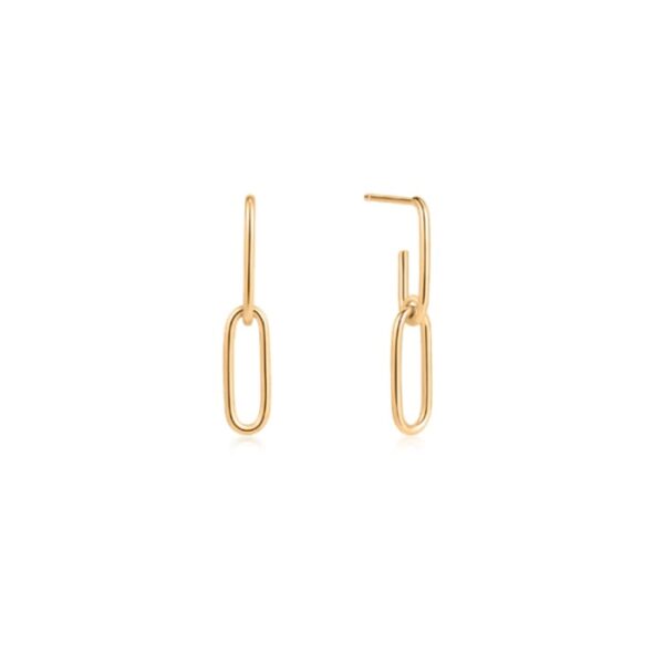 10K Gold Paperclip Drop Earrings