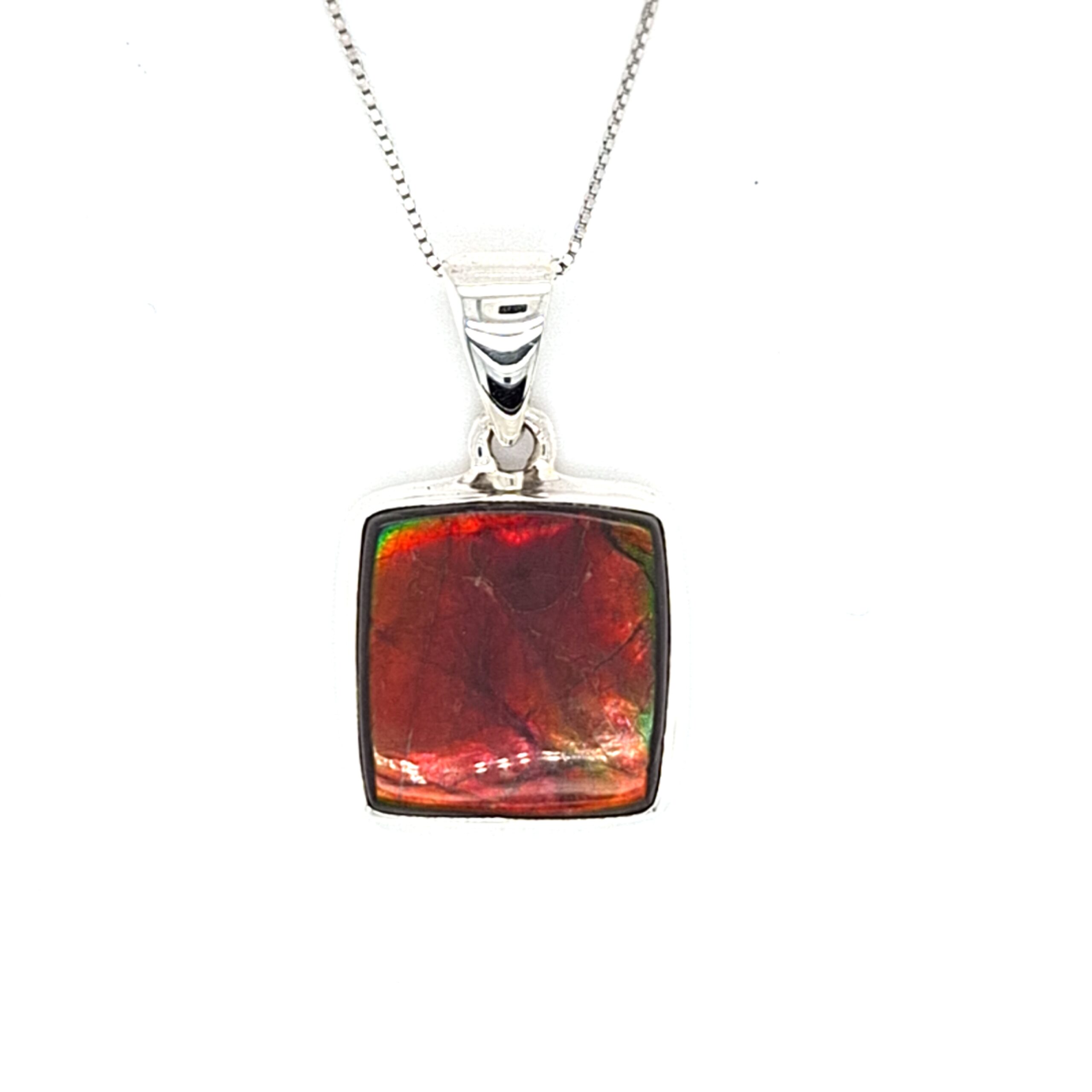 Ammolite Silver Necklace