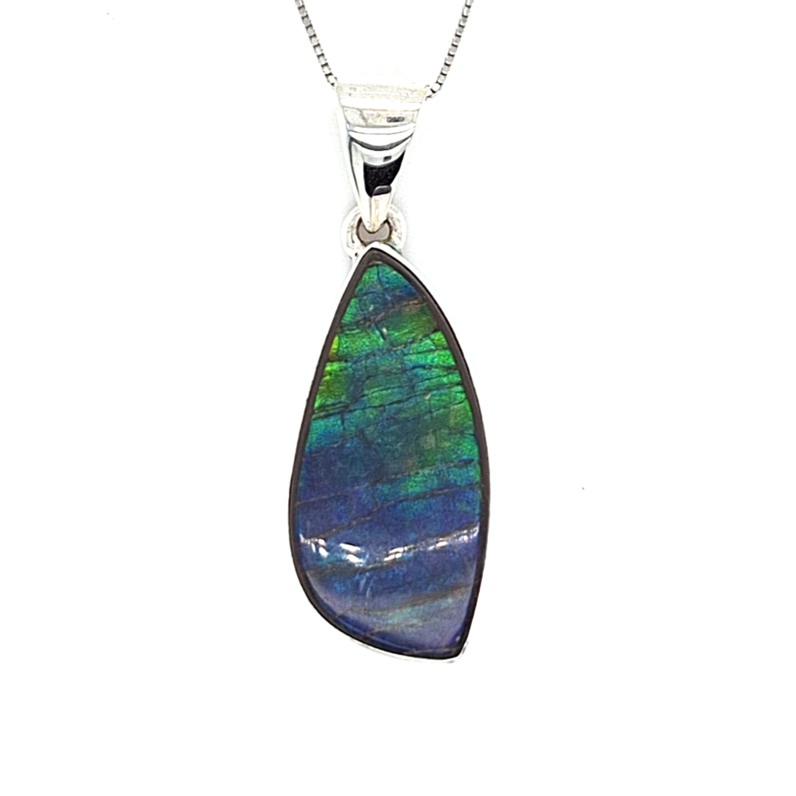 Ammolite Silver Necklace