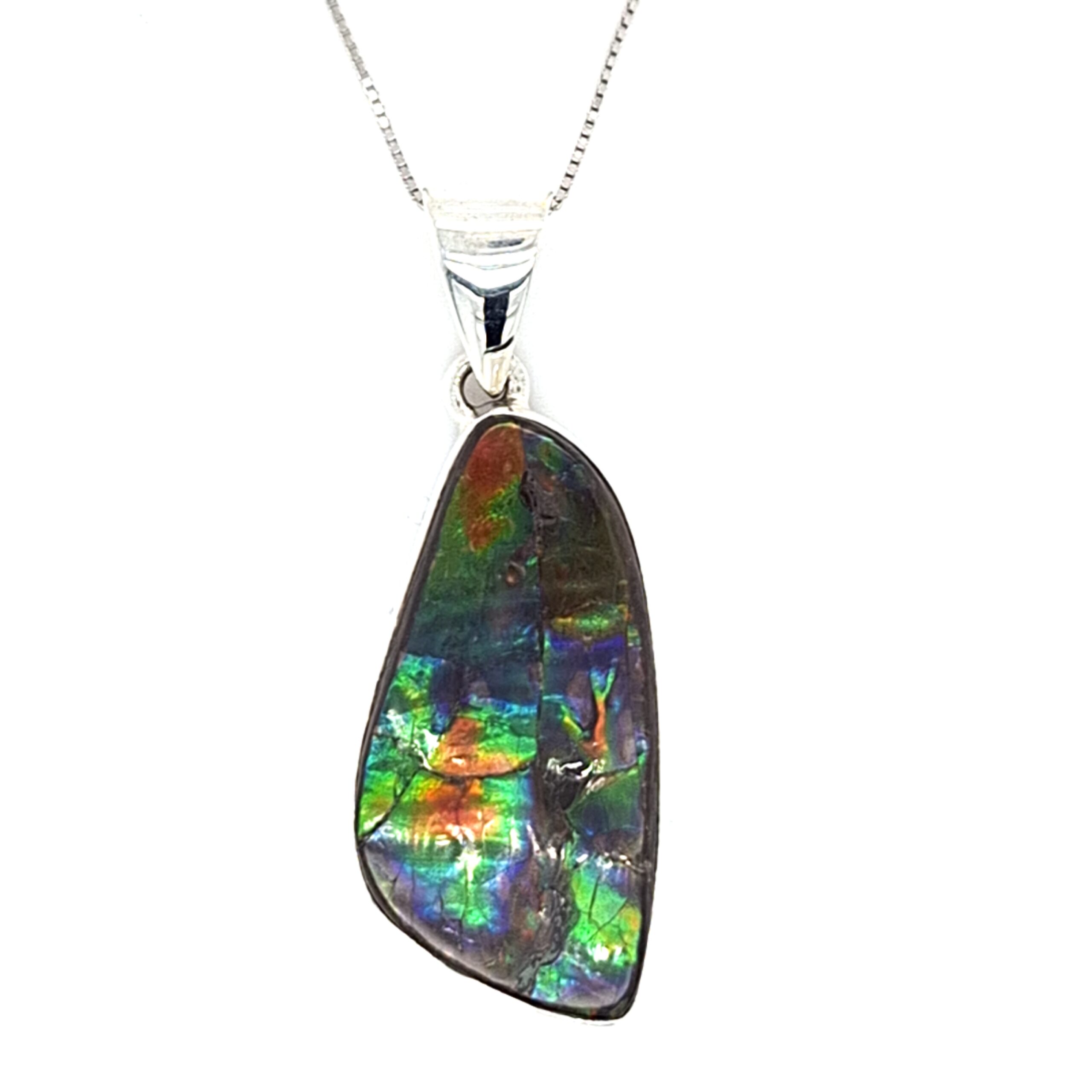 Ammolite Silver Necklace