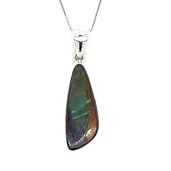 Ammolite Silver Necklace