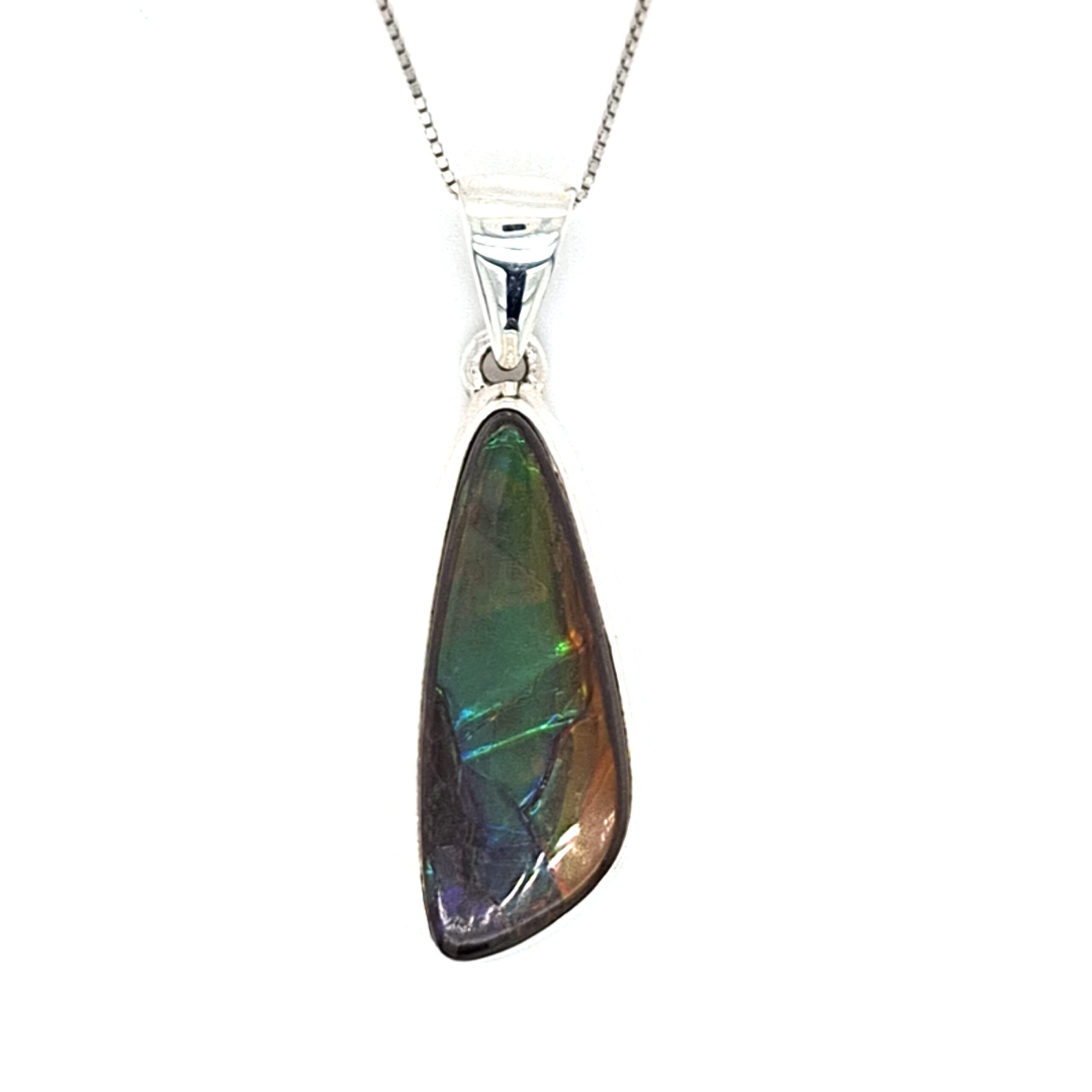 Ammolite Silver Necklace
