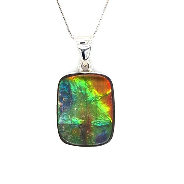 Ammolite Silver Necklace