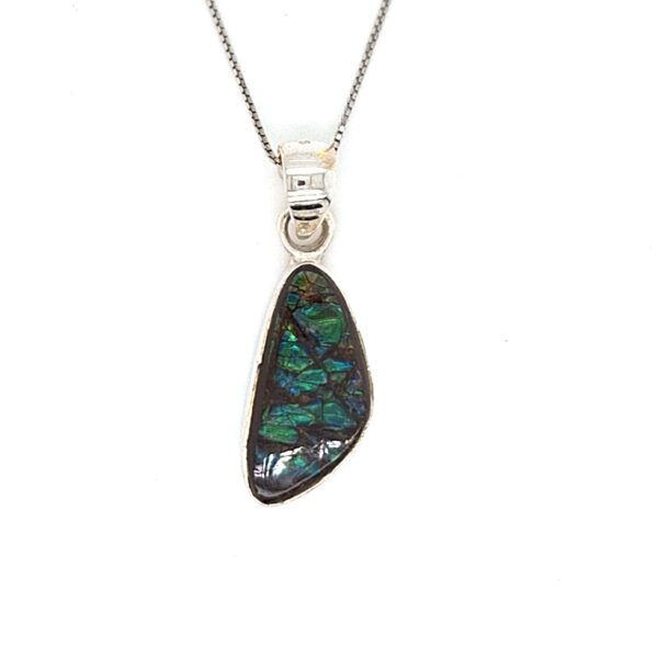 Ammolite Silver Necklace