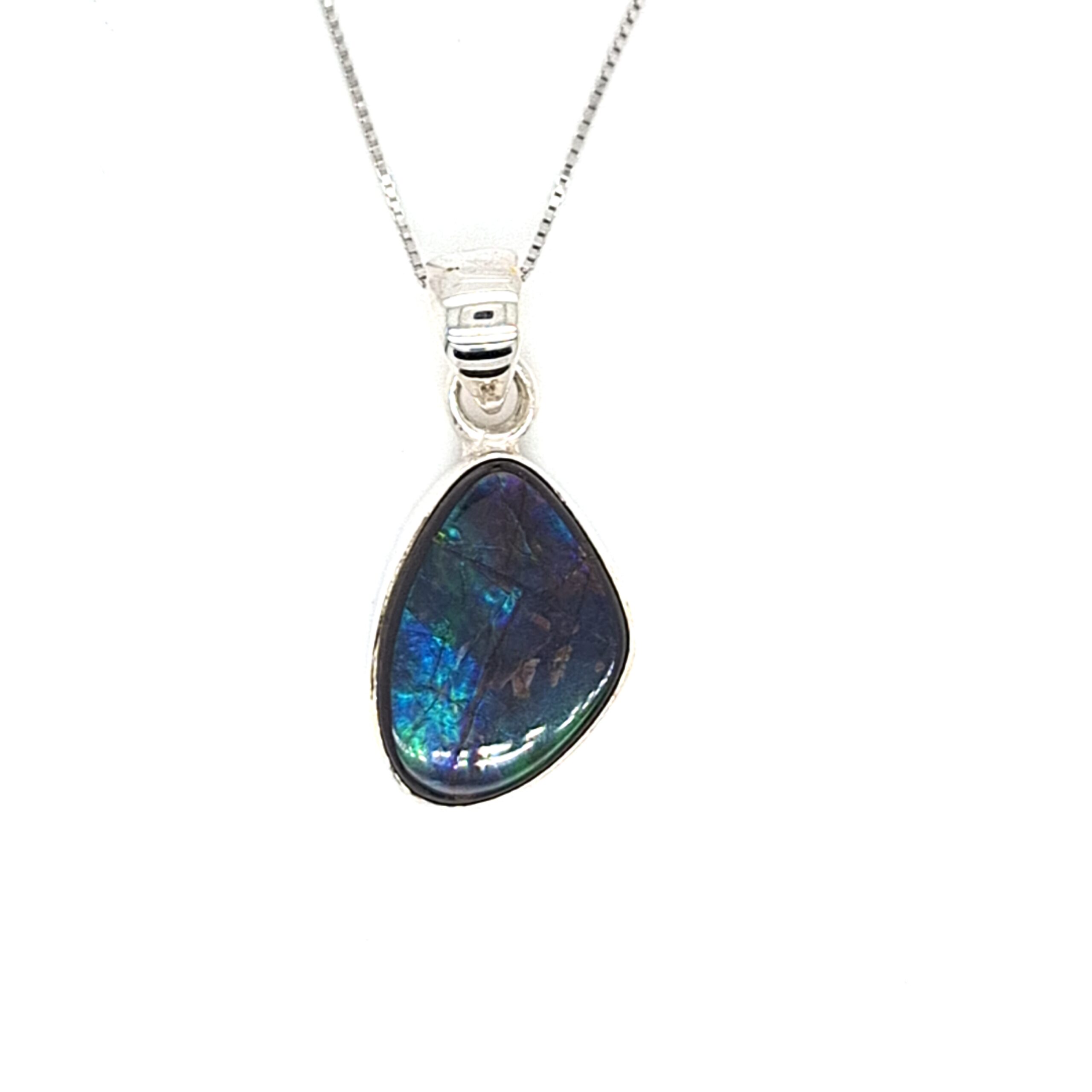 Ammolite Silver Necklace