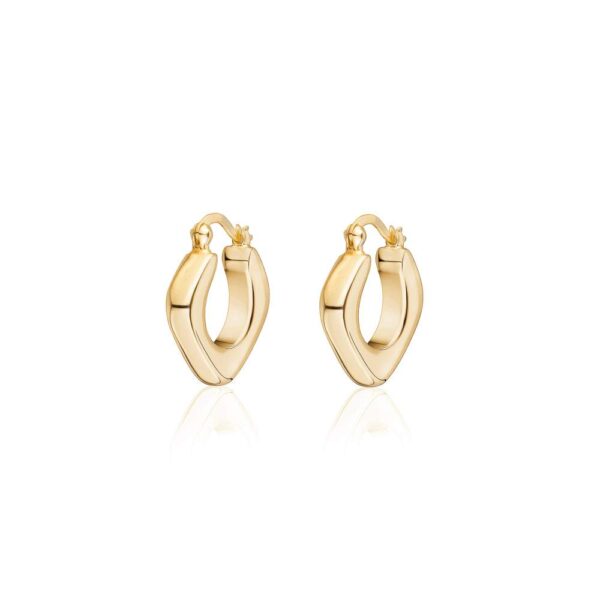 Sterling Silver Gold Plated Electroform Hoop Earrings