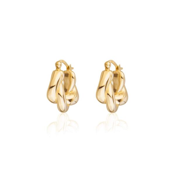 Sterling Silver Gold Plated Electroform Hoop Earrings