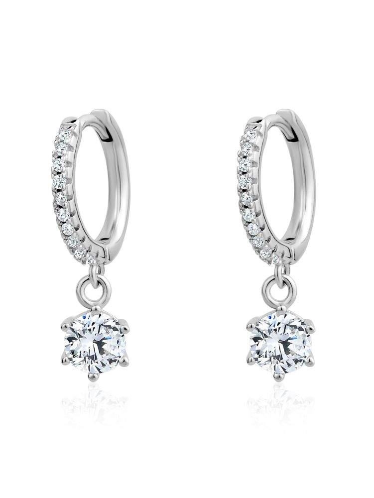Moissanite Sterling Silver Huggie Earrings