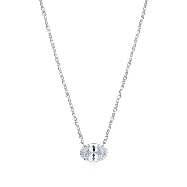 ELLE Sterling Silver CZ Necklace