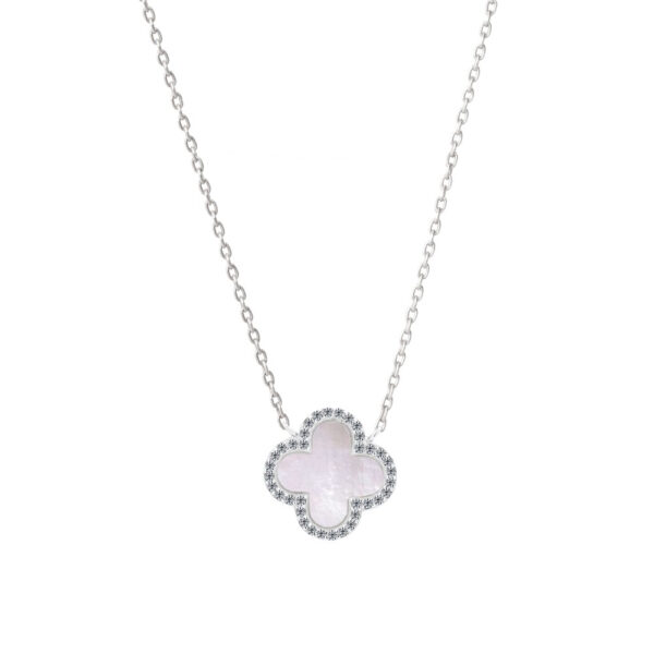 Sterling Silver Mother of Pearl Clover Necklace