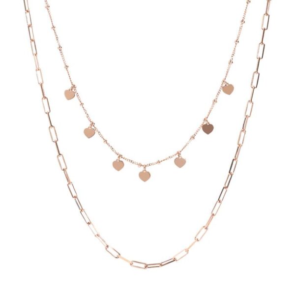 Bronzallure Layered Paperclip Necklace