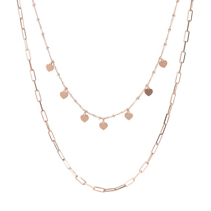 Bronzallure Layered Paperclip Necklace