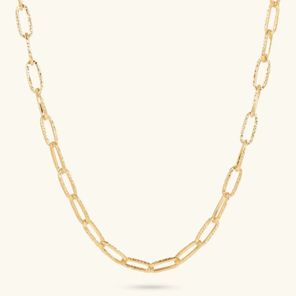 Etrusca Gold Plated Paperclip Necklace