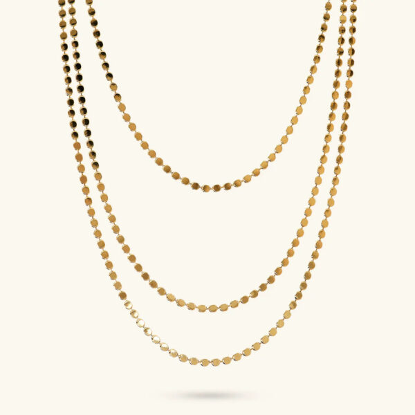 Etrusca Gold Plated Triple Layered Necklace