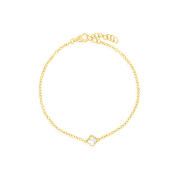 Gold Plated Mother of Pearl mini Clover Bracelet