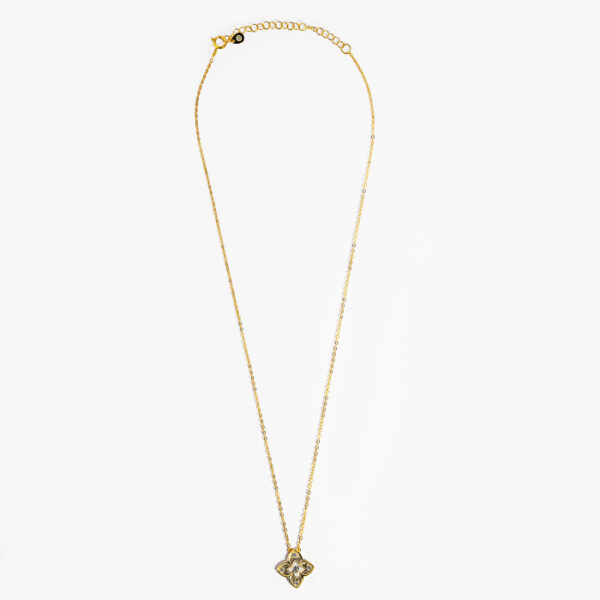 Silver Gold Plated Enamel Clover Necklace