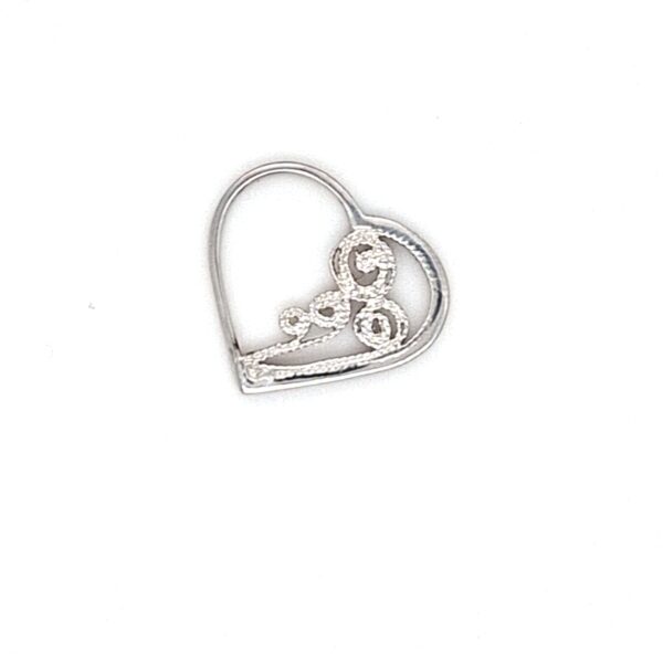 Sterling Silver Filigree Floating Heart