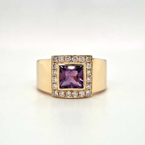 ESTATE Amethyst & Diamond Ring