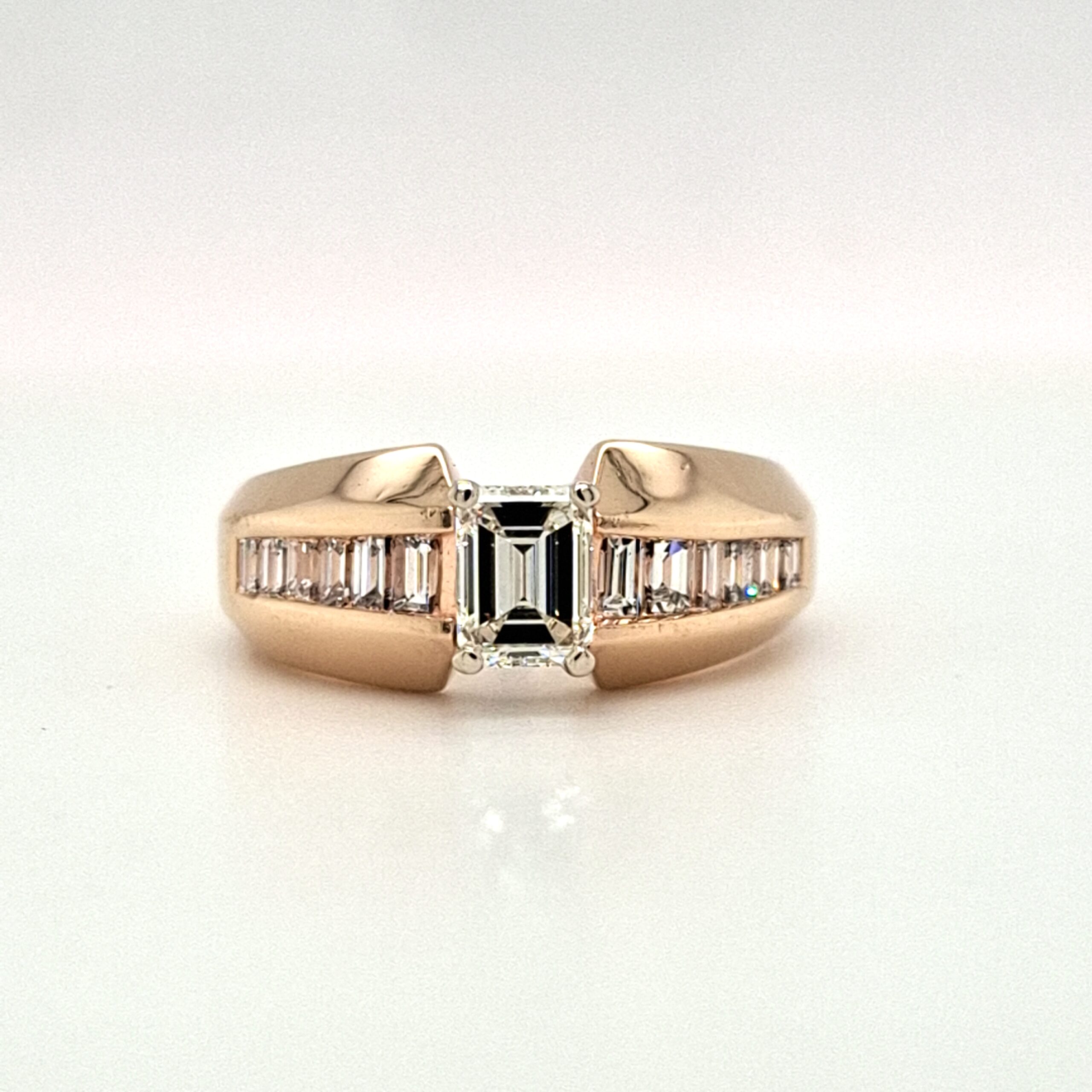 ESTATE Diamond Emerald Cut Ring