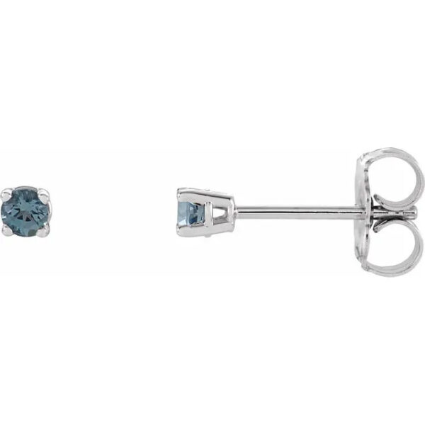 White Gold Aquamarine Stud Earrings