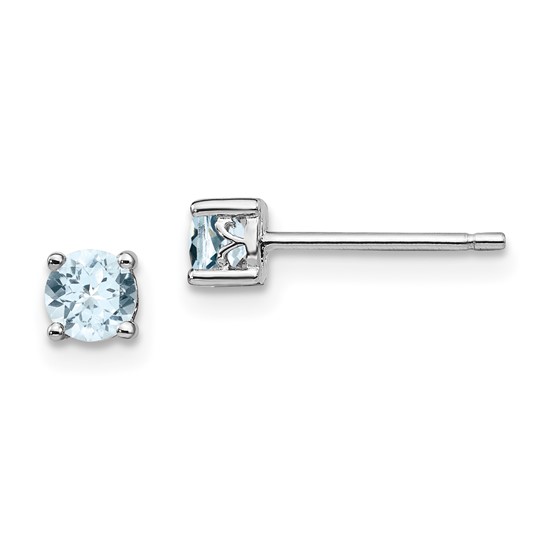 Sterling Silver Aquamarine Stud Earrings