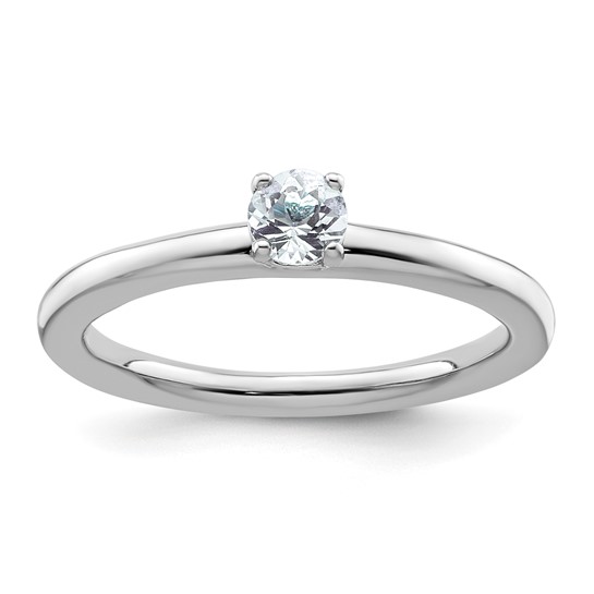 Sterling Silver Aquamarine Stackable Ring