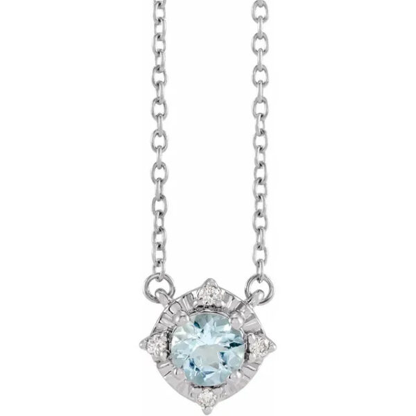 Sterling Silver Aquamarine Necklace