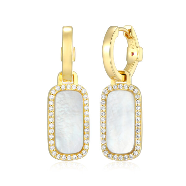 Silver Gold Plated ELLE Mother of Pearl Earrings