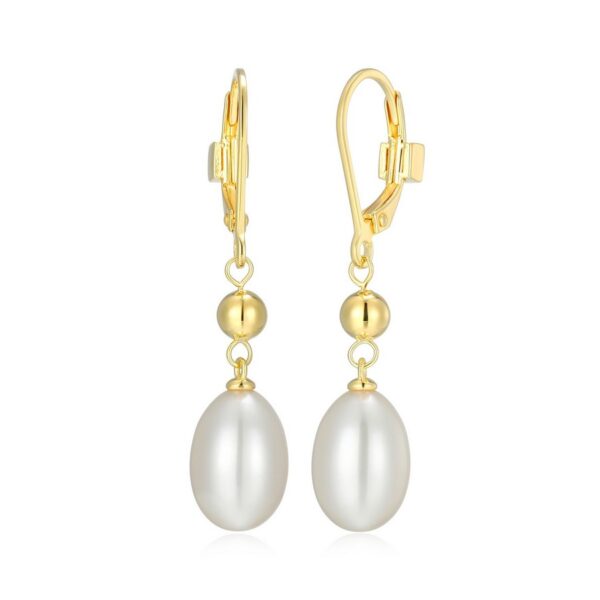Silver Gold Plated ELLE Pearl Earrings