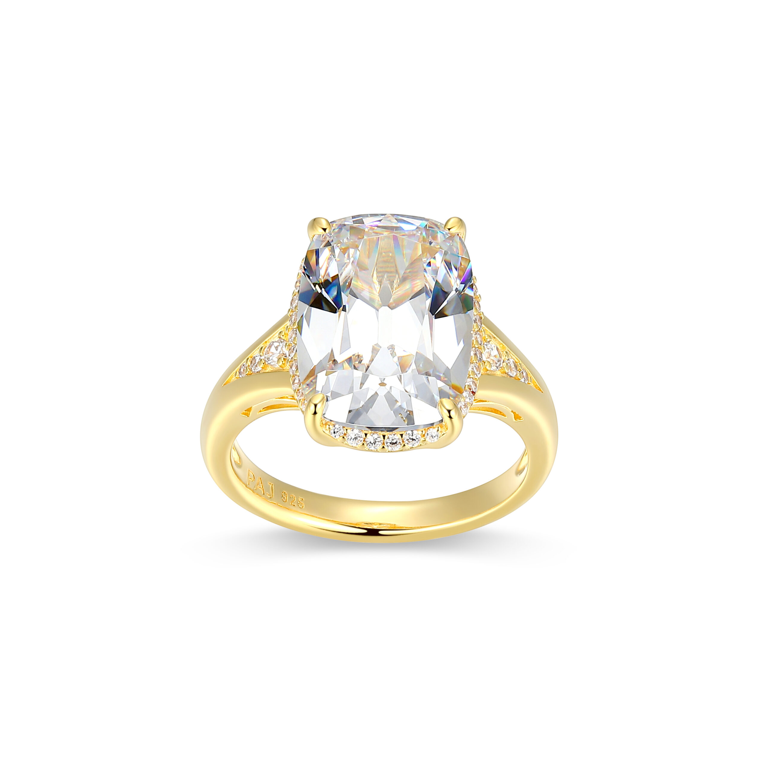 Reign Gold Plated Silver Cubic Zirconia Ring