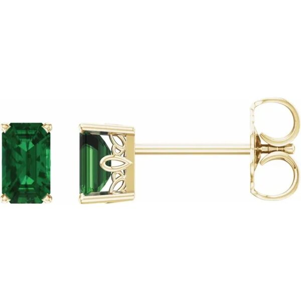 14K Emerald Stud Earrings
