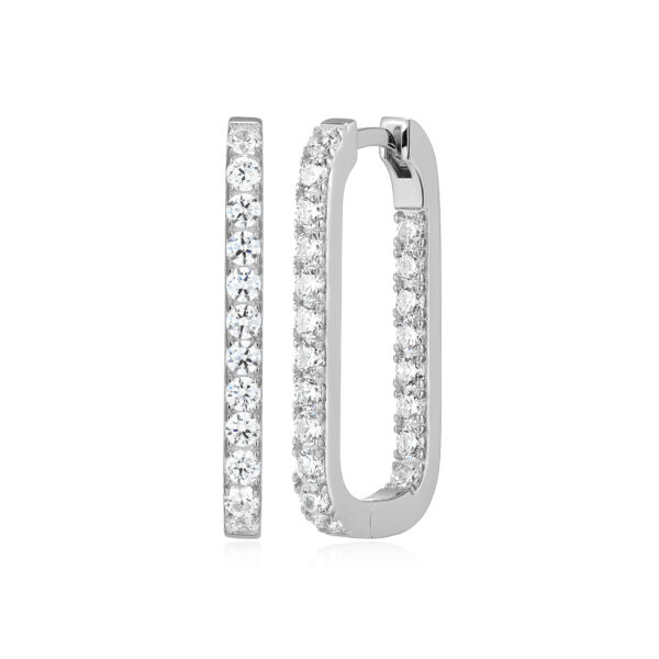 Reign Sterling Silver Cubic Zirconia Huggie Earrings