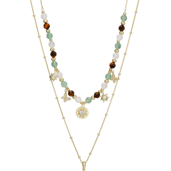 Reign Silver 18K Gold Plated Charm Necklace
