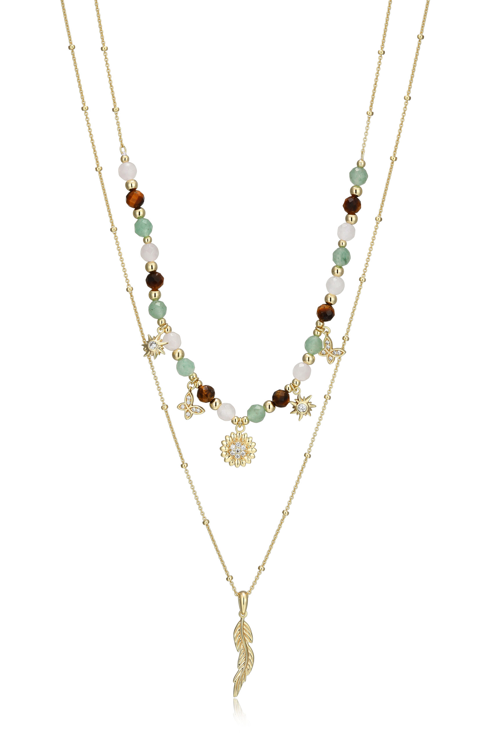 Reign Silver 18K Gold Plated Charm Necklace