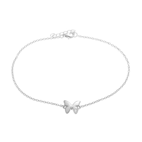 Sterling Silver Butterfly Anklet