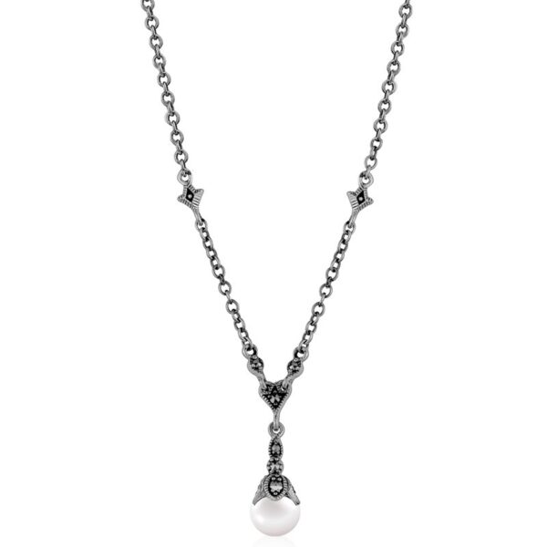 Sterling Silver Marcasite Y-Necklace