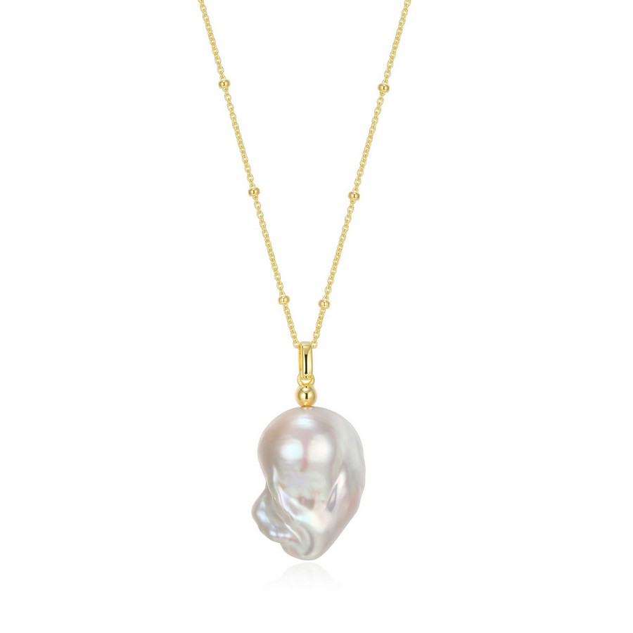 Silver ELLE Baroque Pearl Necklace
