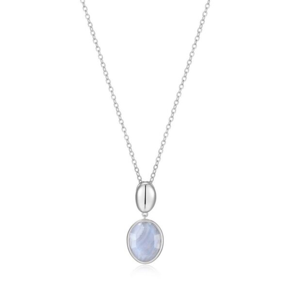 Silver ELLE Blue Lace Agate Necklace