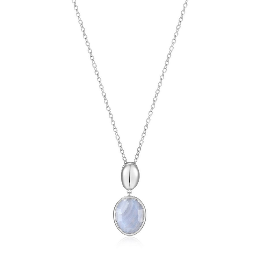 Silver ELLE Blue Lace Agate Necklace