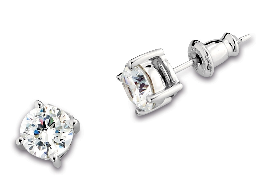 Silver ELLE Cubic Zirconia Stud Earrings
