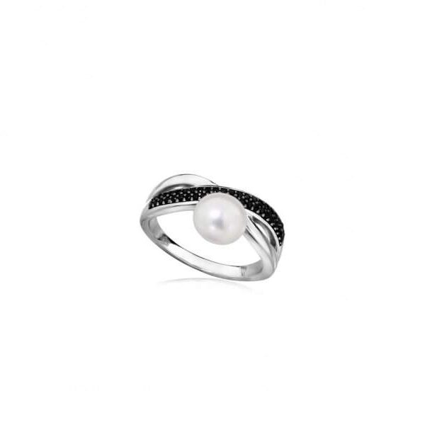 Sterling Silver XO Pearl Ring
