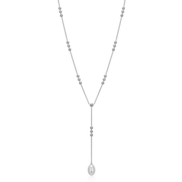 Silver ELLE Pearl Y Necklace