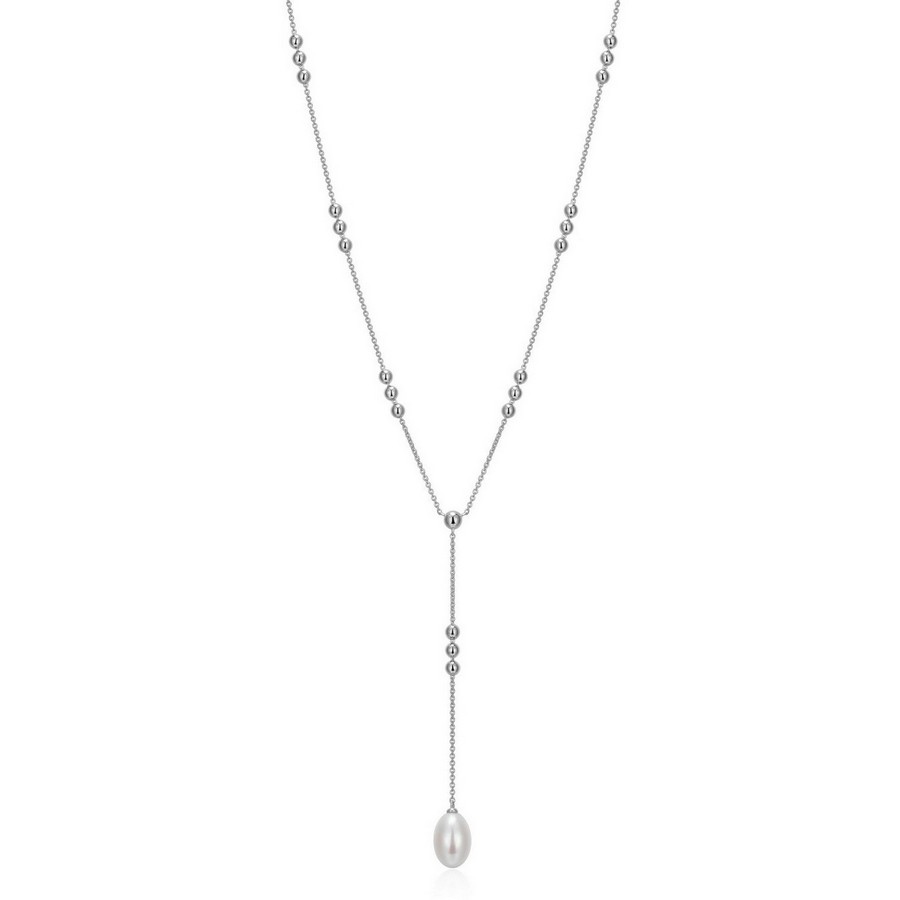 Silver ELLE Pearl Y Necklace