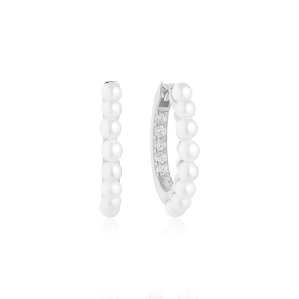Sif Jakobs Silver Pearl Hoop Earrings