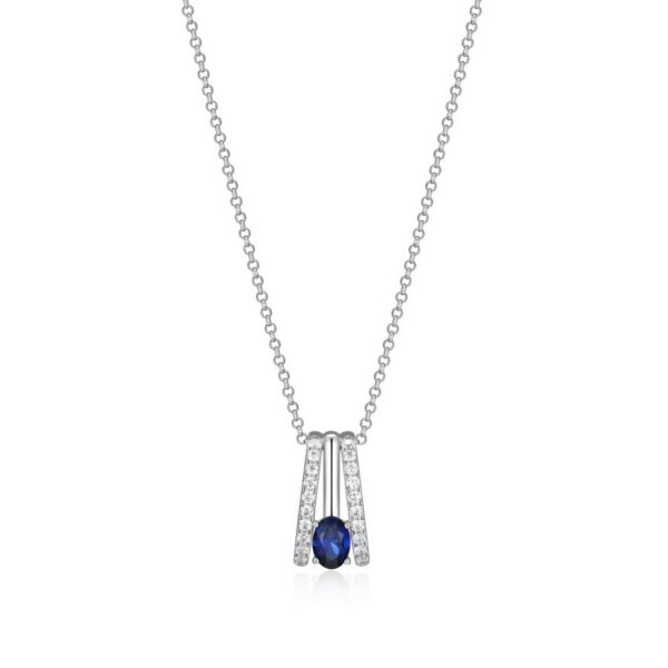ELLE Silver Created Sapphire Necklace