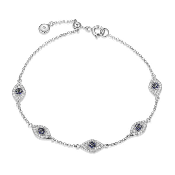 Reign Silver Evil Eye Bracelet